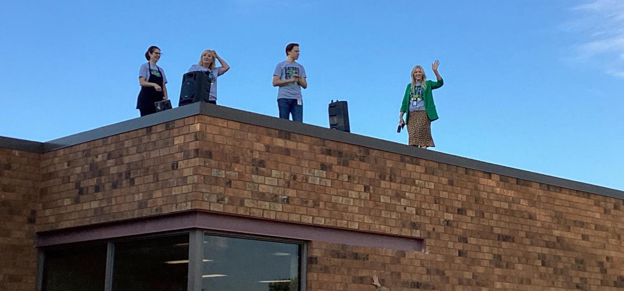 teachers on roof